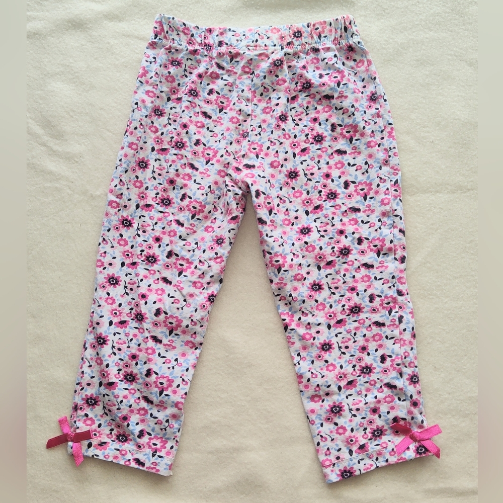 Floral Pants with Bows Size 18 Months